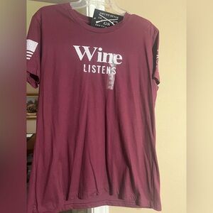 Grunt Style Wine Listens T-Shirt NWT